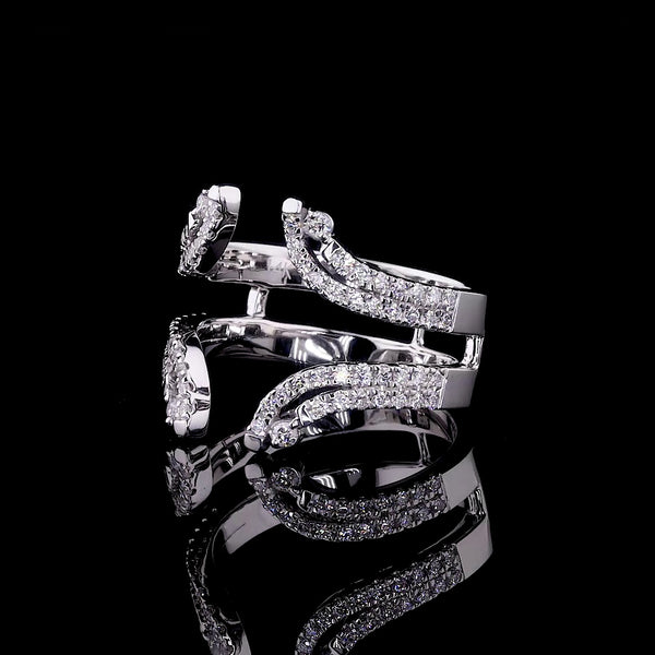 Curved Diamond Double Band Guard Ring - 8815