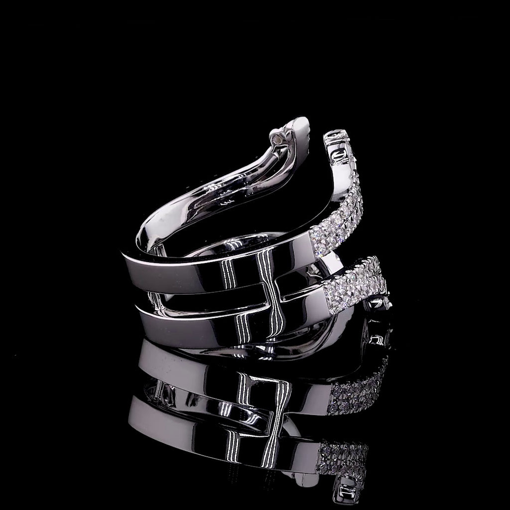 Curved Diamond Double Band Guard Ring - 8815