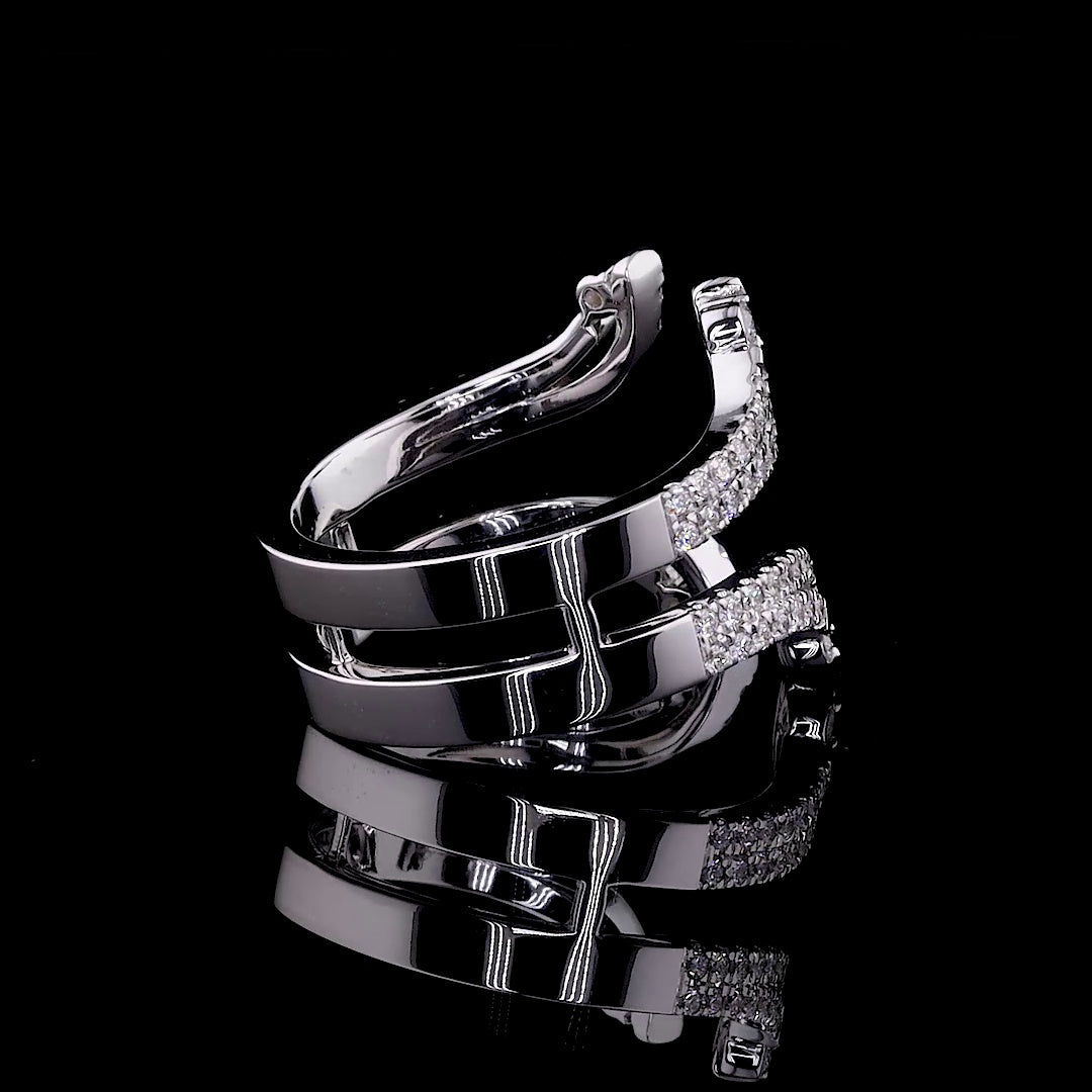 Curved Diamond Double Band Guard Ring - 8815