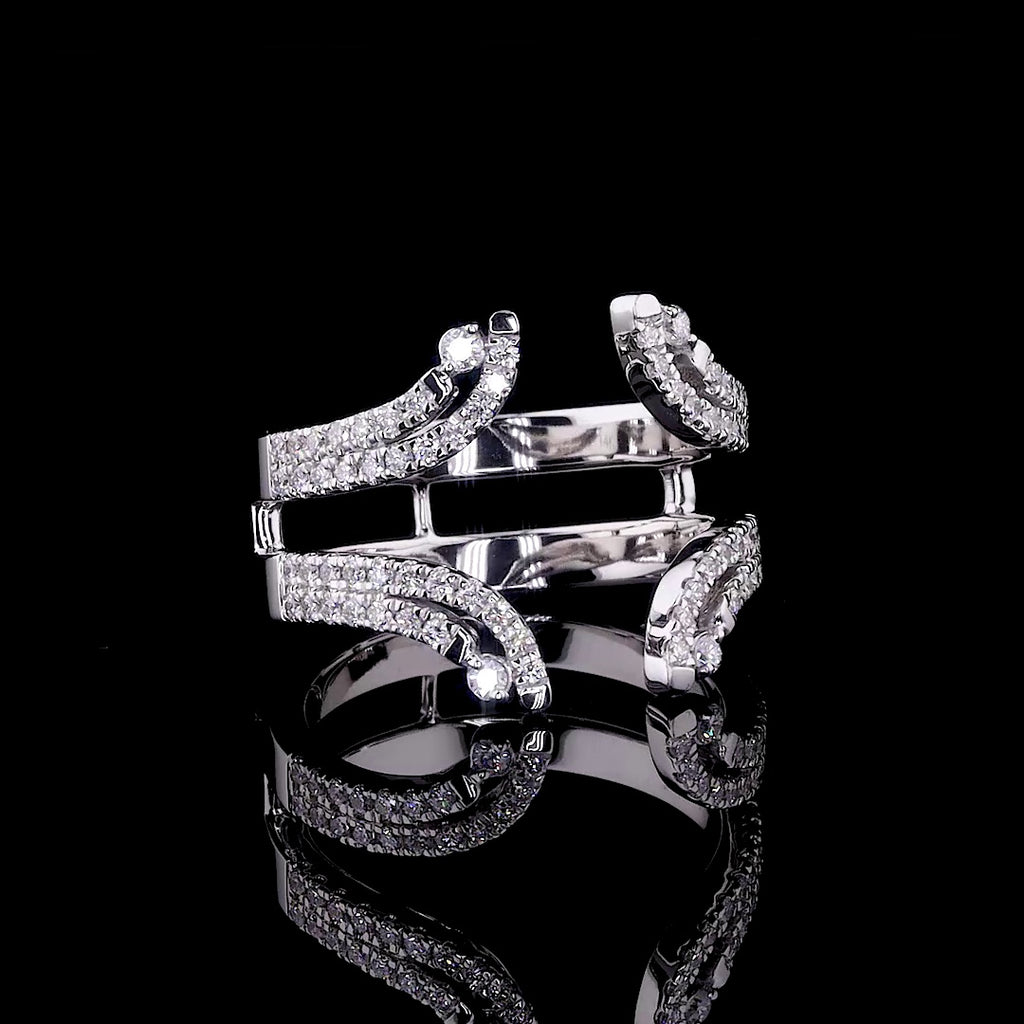 Curved Diamond Double Band Guard Ring - 8815