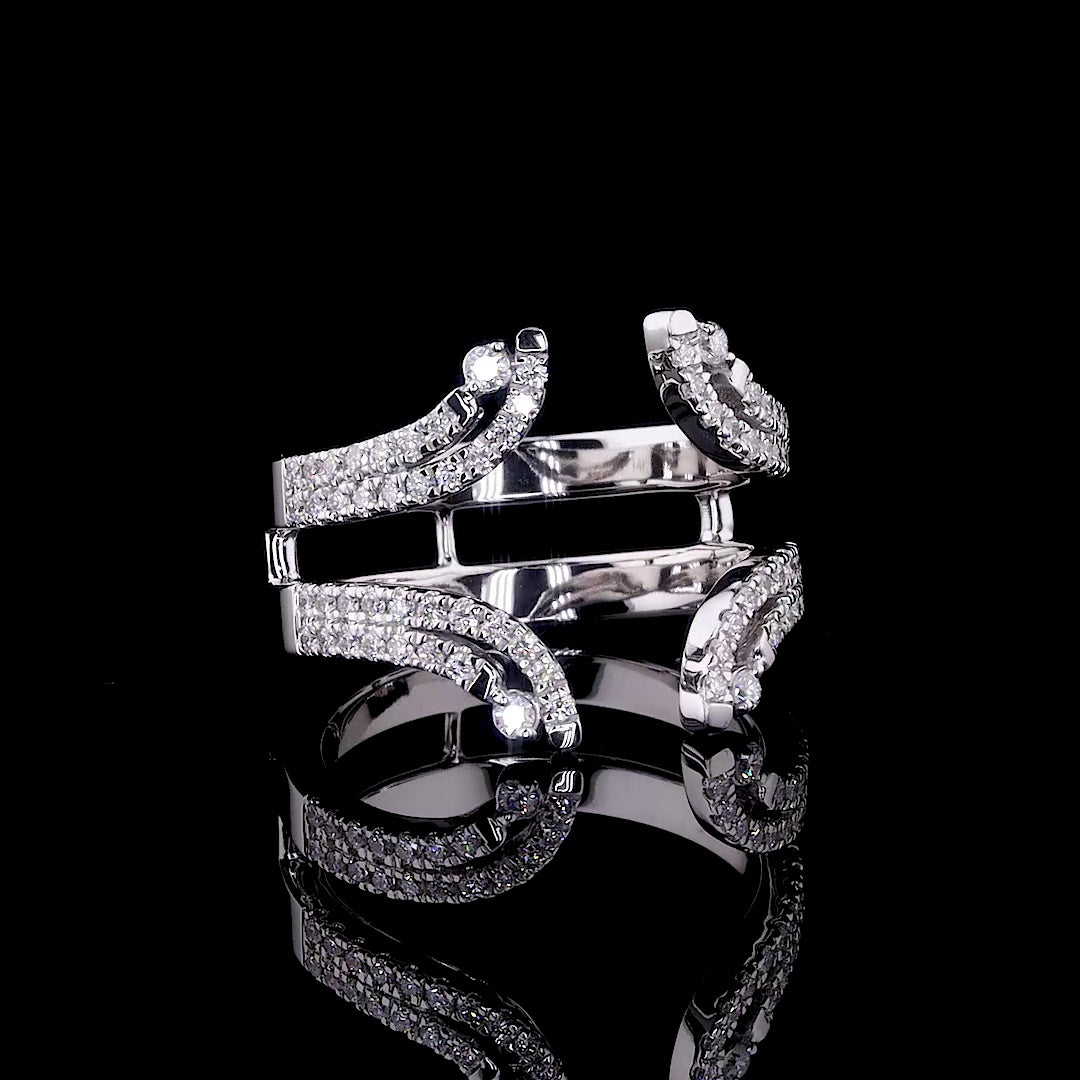 Curved Diamond Double Band Guard Ring - 8815