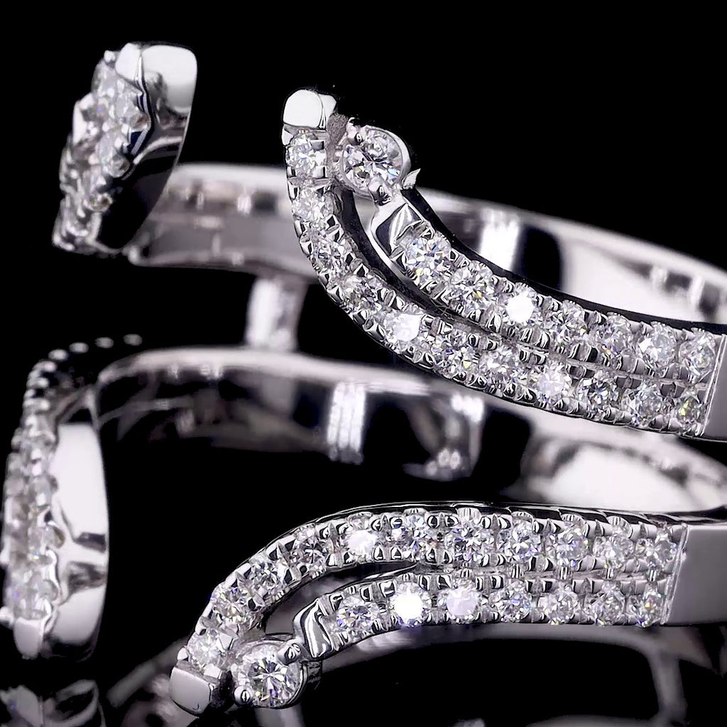 Curved Diamond Double Band Guard Ring - 8815