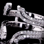 Curved Diamond Double Band Guard Ring - 8815