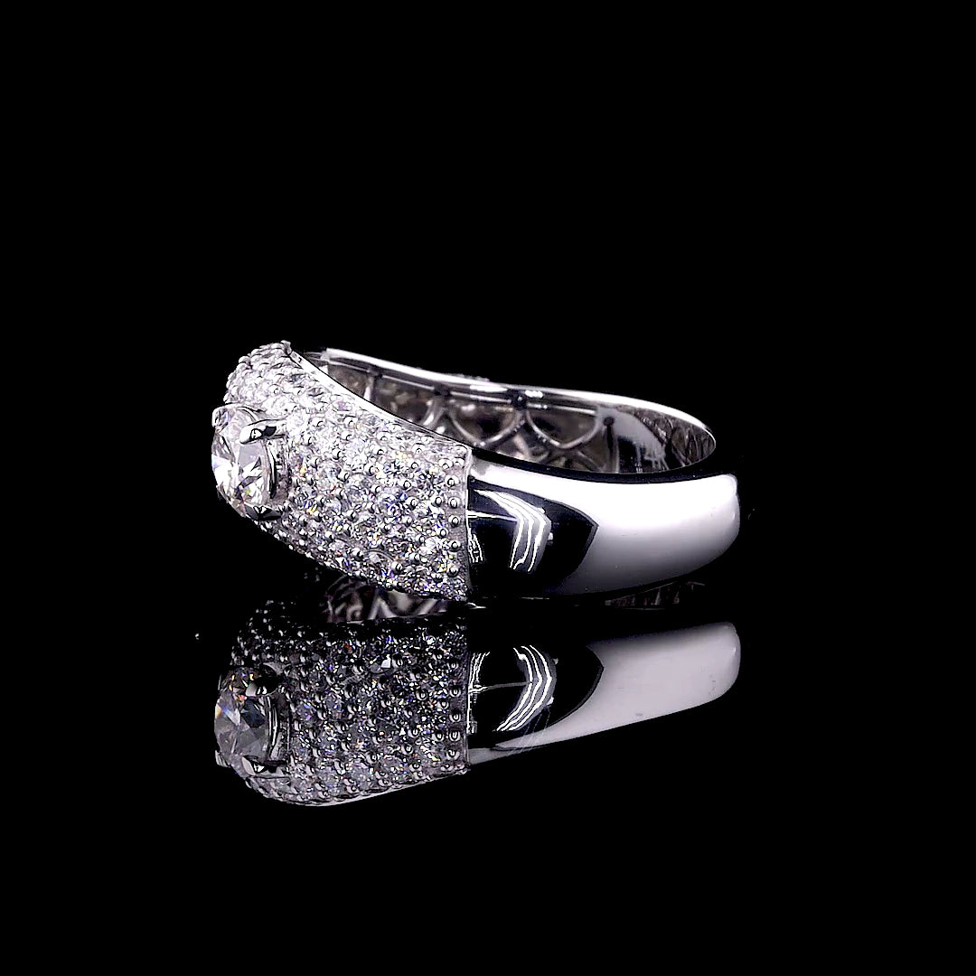 Asymmetric Marquise and Pear Diamond Floral Ring - 8821