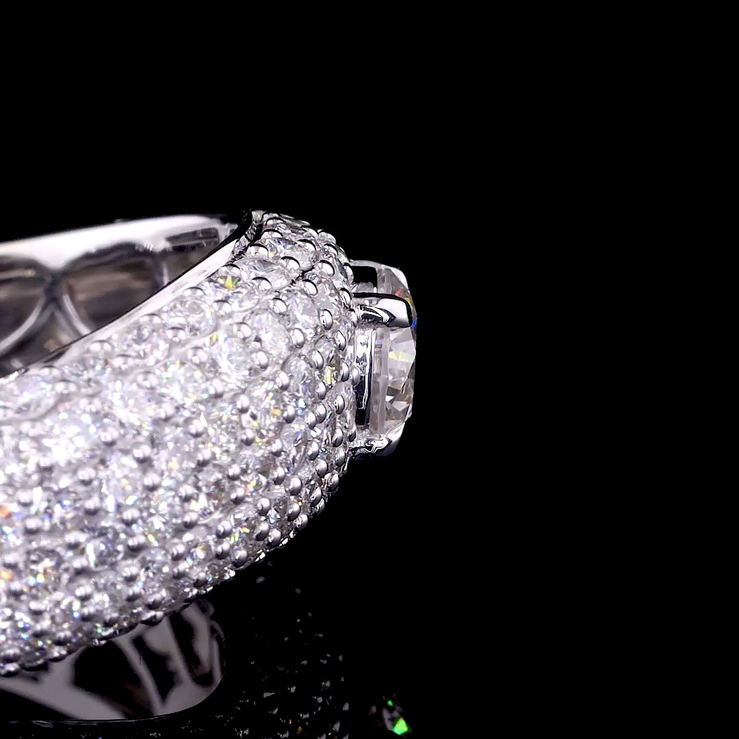 Asymmetric Marquise and Pear Diamond Floral Ring - 8821