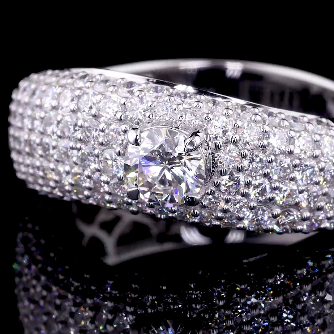 Asymmetric Marquise and Pear Diamond Floral Ring - 8821