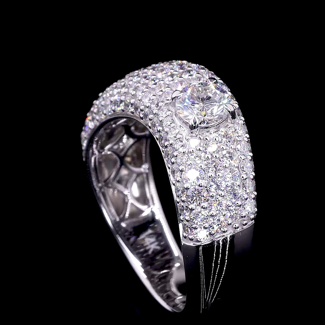 Asymmetric Marquise and Pear Diamond Floral Ring - 8821