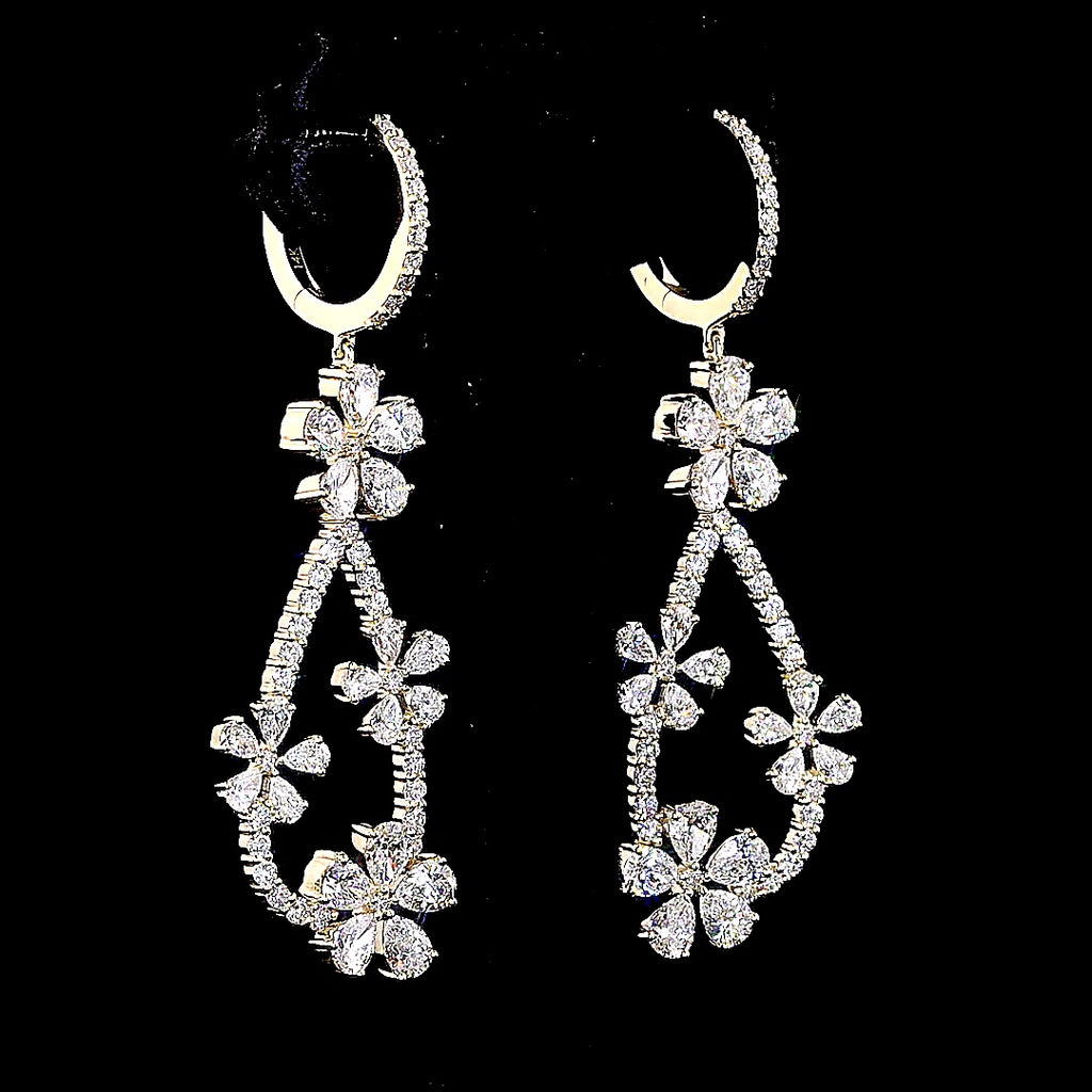 Blossom Drop Diamond Earrings