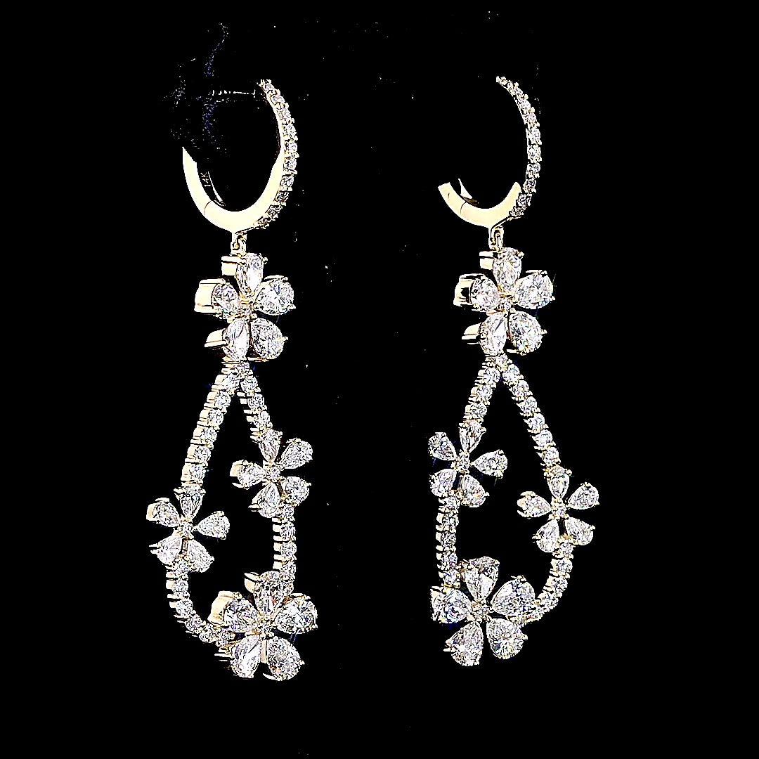 Blossom Drop Diamond Earrings