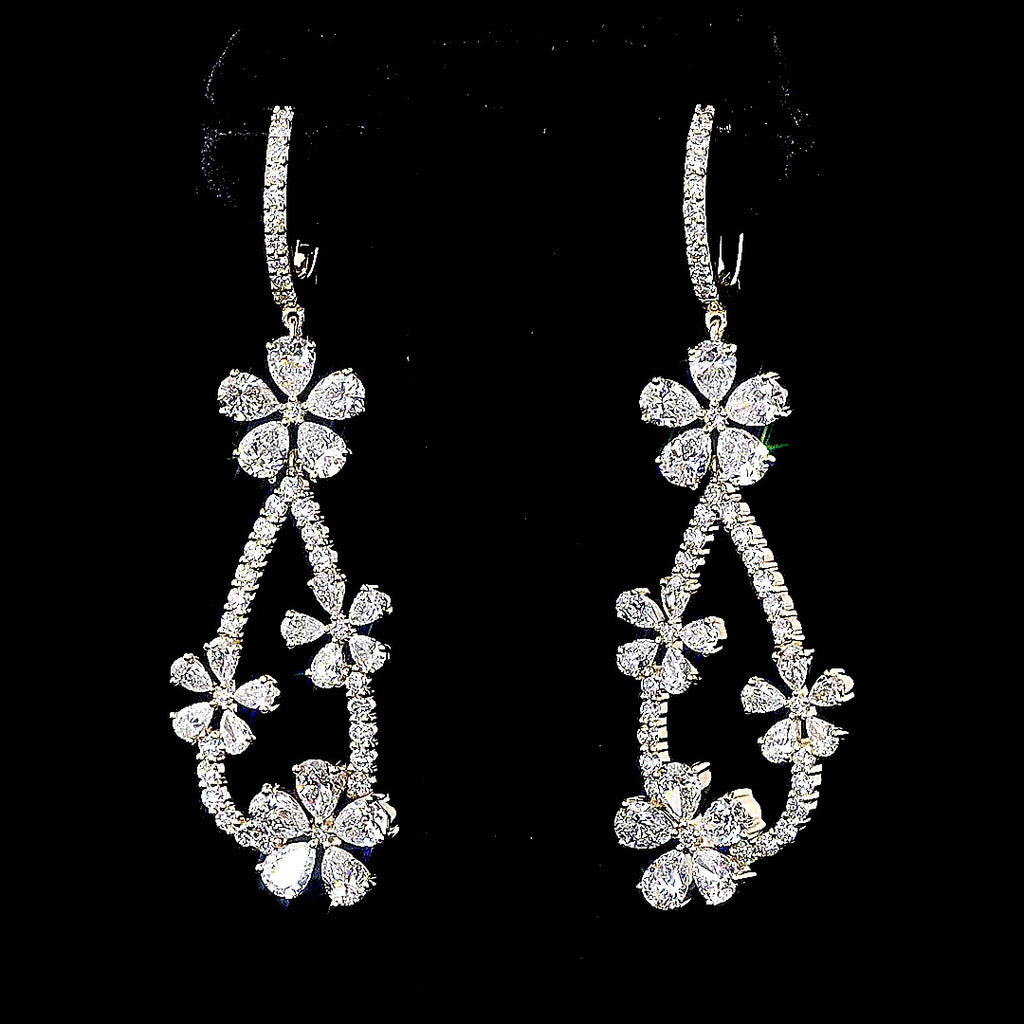 Blossom Drop Diamond Earrings