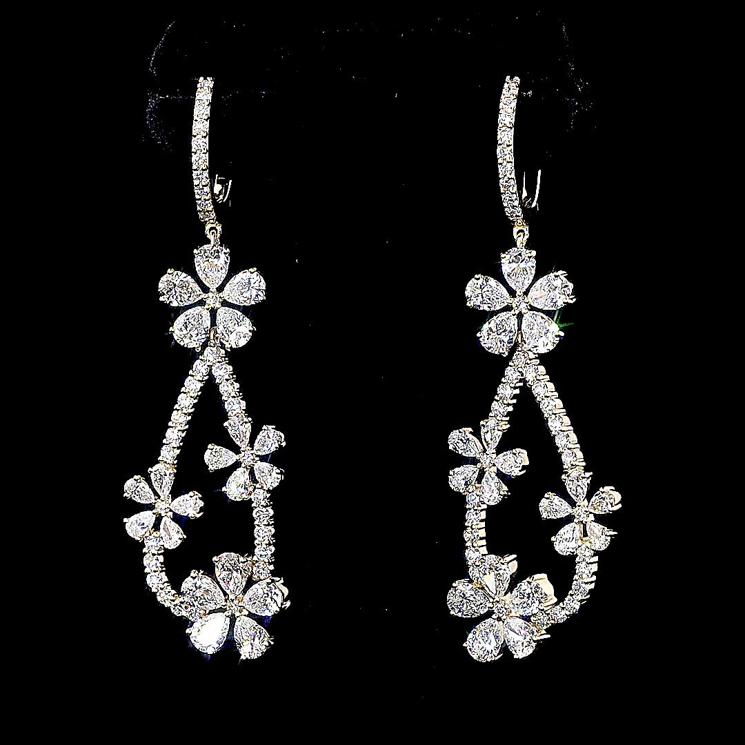Blossom Drop Diamond Earrings