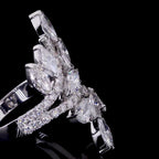 Marquise and Pear Diamond Cluster Statement Ring