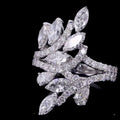 Marquise and Pear Diamond Cluster Statement Ring