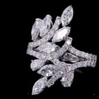 Marquise and Pear Diamond Cluster Statement Ring