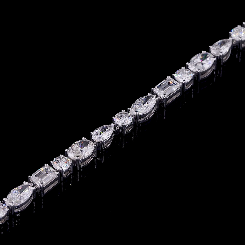 Multi-Shape Diamond Tennis Bracelet | 14.21 CT Lab Grown | 10KT–18KT Gold & Silver