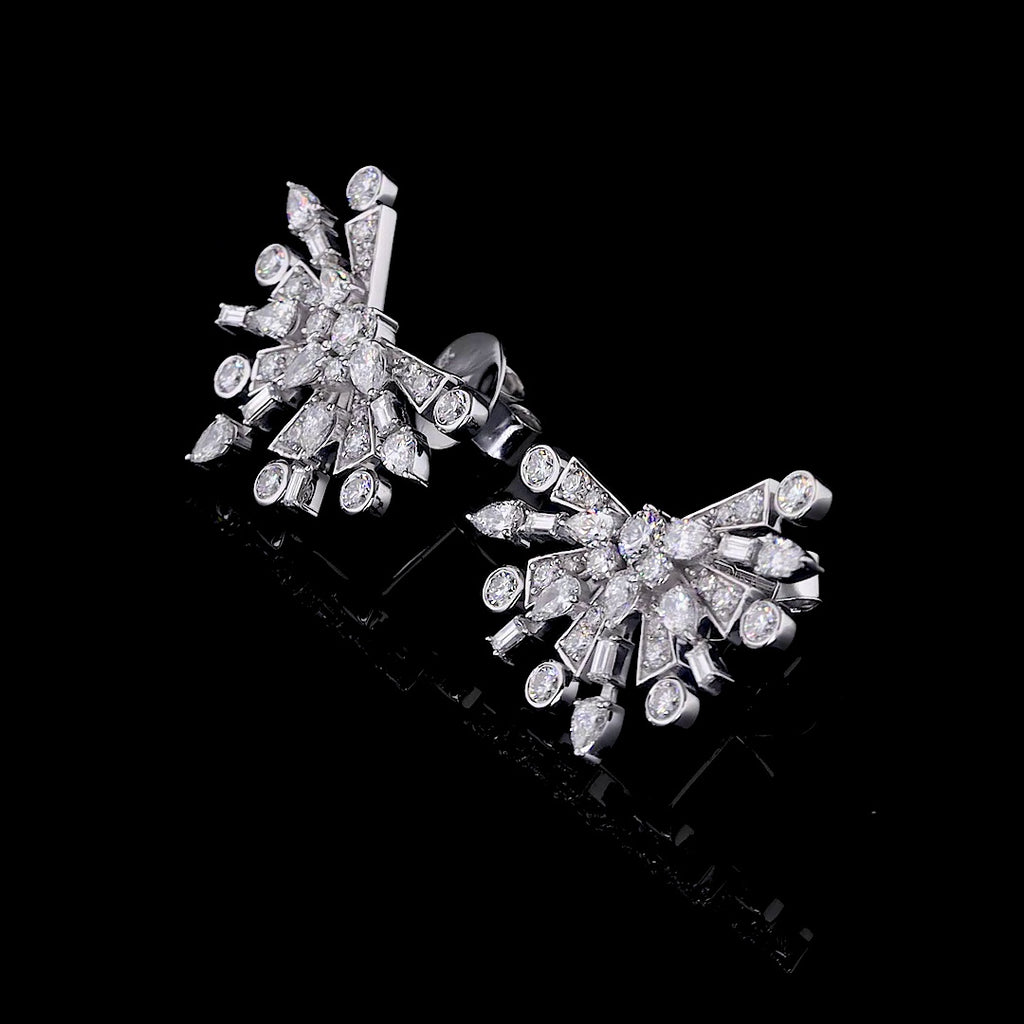 Diamond Starburst Stud Earrings