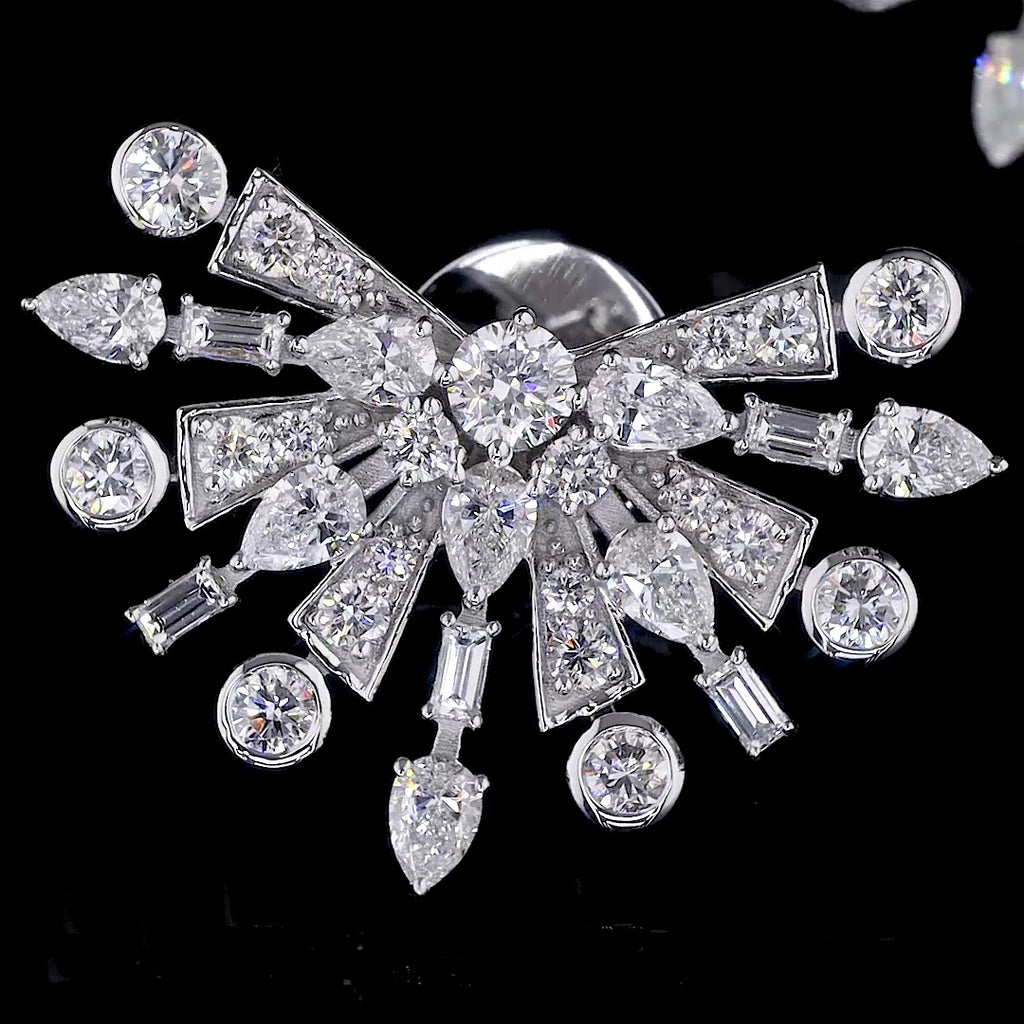 Diamond Starburst Stud Earrings