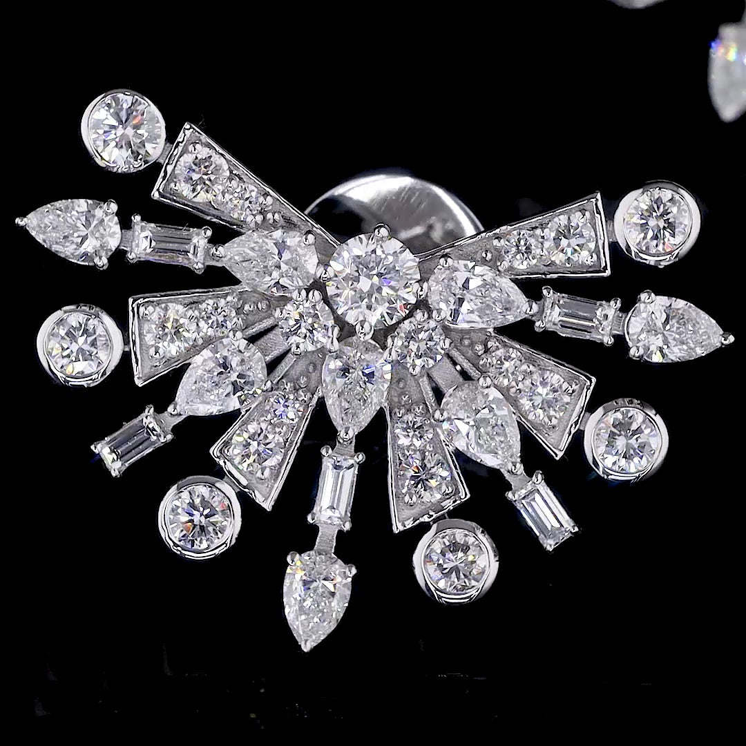 Diamond Starburst Stud Earrings