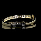Three-Row Diamond Half-Eternity Bangle Bracelet