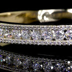 Three-Row Diamond Half-Eternity Bangle Bracelet
