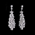 Mixed-Cut Diamond Cascade Statement Earrings