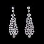 Mixed-Cut Diamond Cascade Statement Earrings