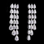 Cascading Pear Diamond Fringe Earrings