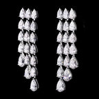 Cascading Pear Diamond Fringe Earrings