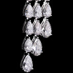 Cascading Pear Diamond Fringe Earrings