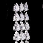 Cascading Pear Diamond Fringe Earrings