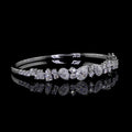 Multi-Shape Diamond Bangle Bracelet | 4.69 CT Lab Grown | Pear & Round Cut