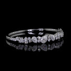 Multi-Shape Diamond Bangle Bracelet | 4.69 CT Lab Grown | Pear & Round Cut
