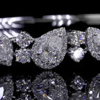 Multi-Shape Diamond Bangle Bracelet | 4.69 CT Lab Grown | Pear & Round Cut