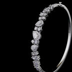 Multi-Shape Diamond Bangle Bracelet | 4.69 CT Lab Grown | Pear & Round Cut