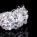 Four-Stone Round Diamond Halo Anniversary Band  - 8859