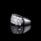 Three-Stone Round Diamond Halo Ring