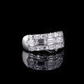 Three-Stone Round Diamond Halo Ring