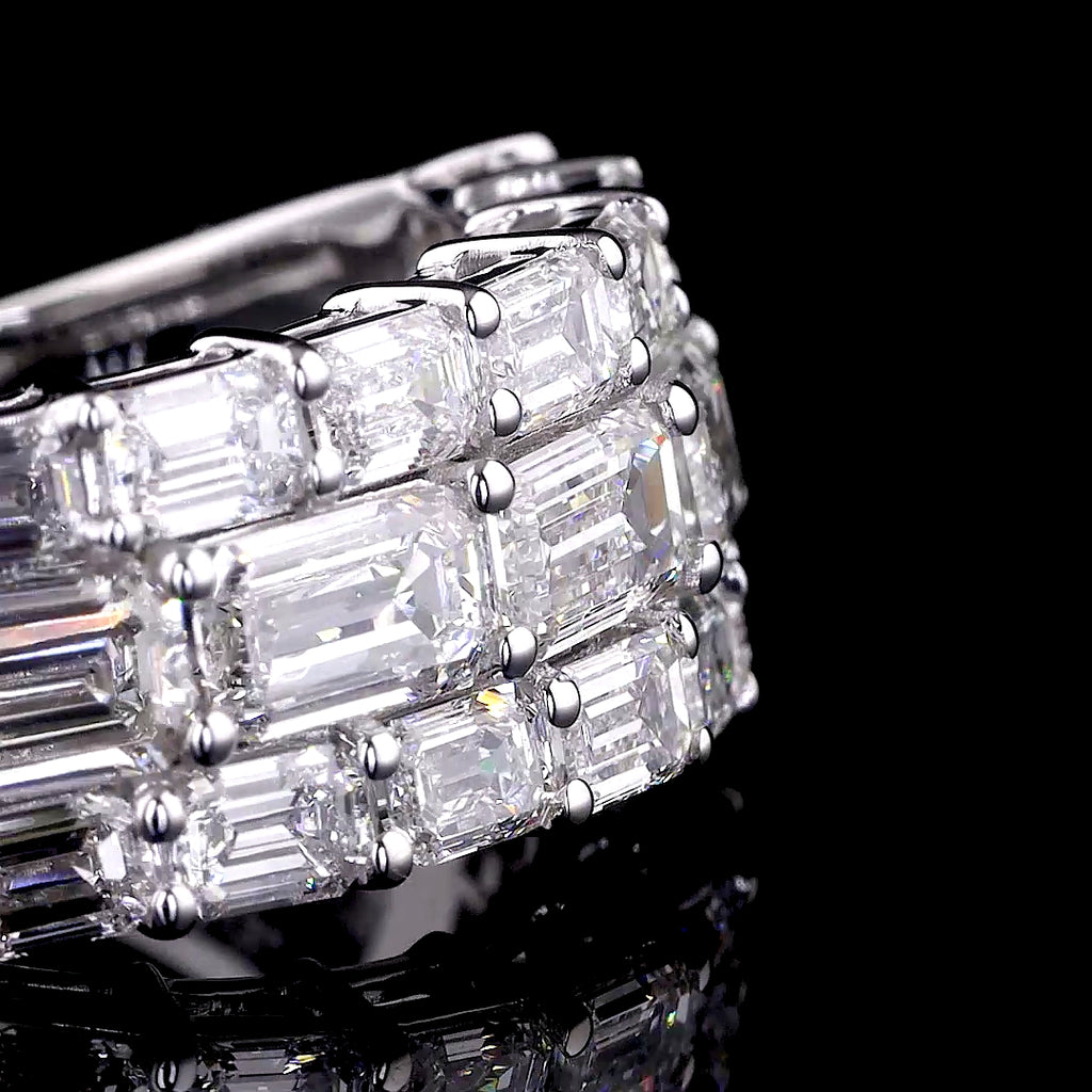 Three-Stone Round Diamond Halo Ring