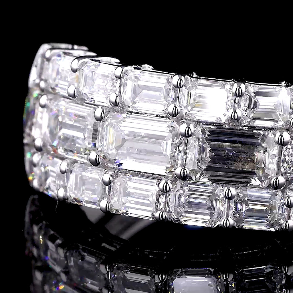 Three-Stone Round Diamond Halo Ring