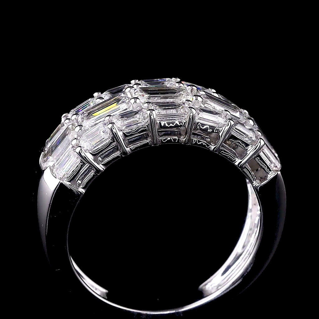 Three-Stone Round Diamond Halo Ring