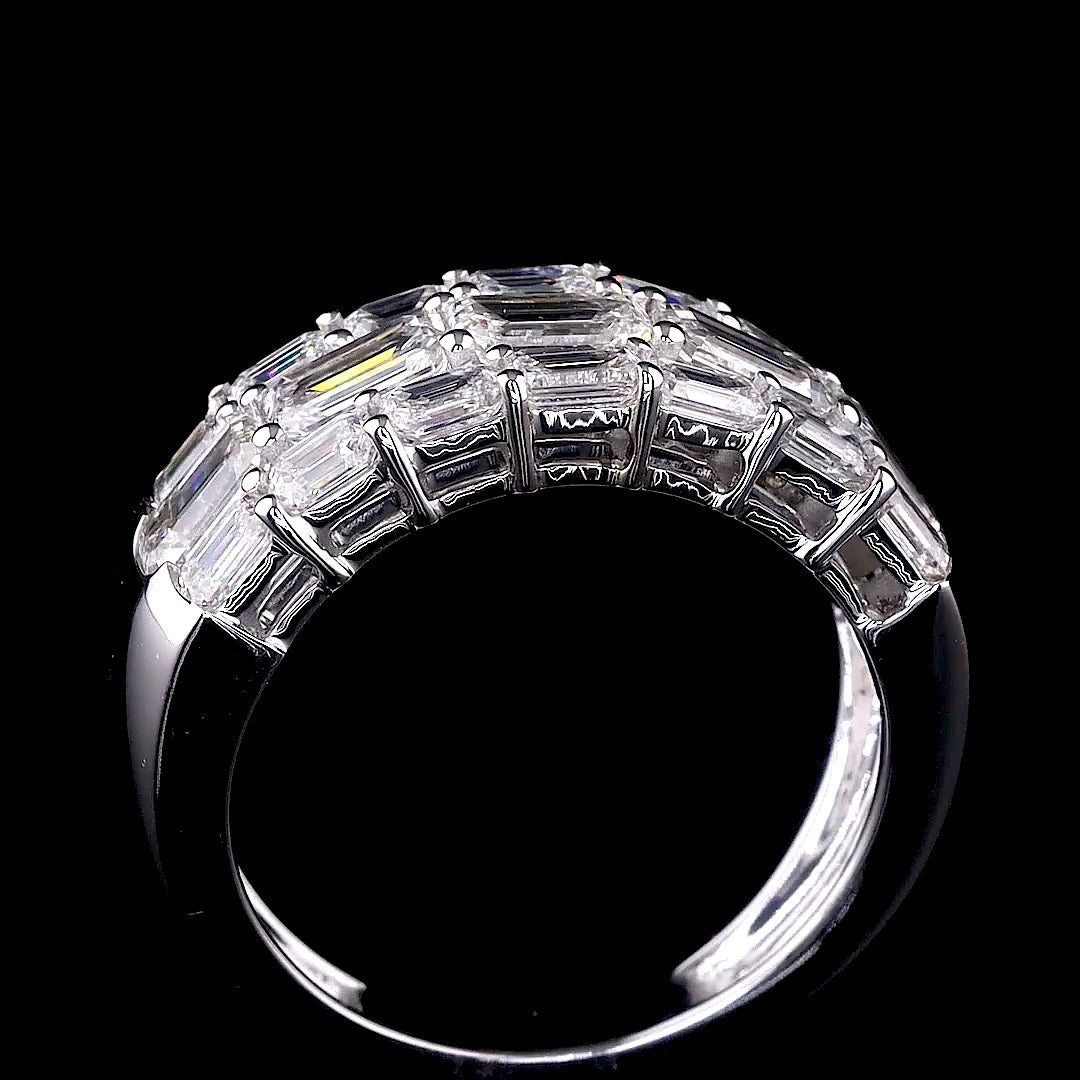 Three-Stone Round Diamond Halo Ring
