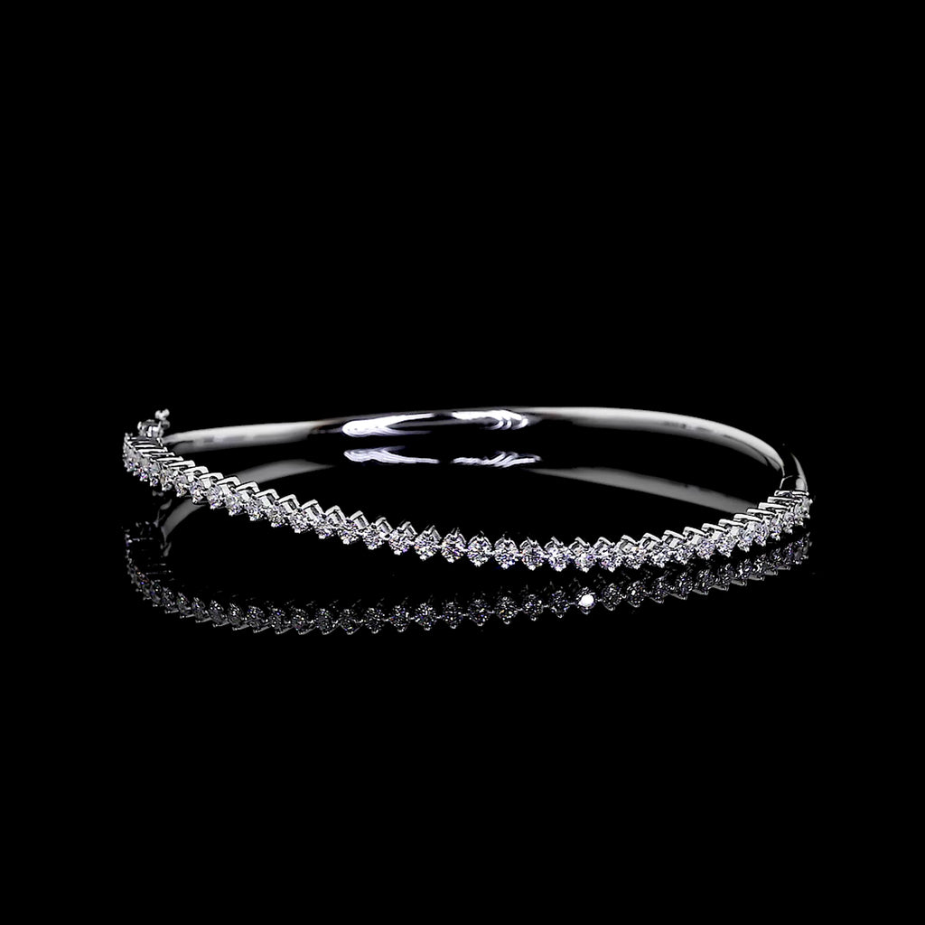 Diamond Half Tennis Bangle Bracelet
