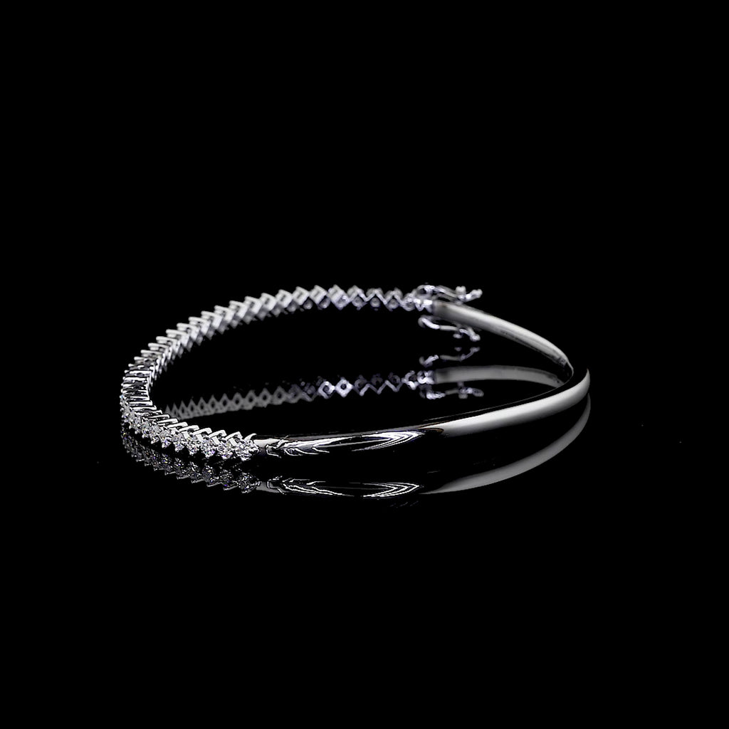 Diamond Half Tennis Bangle Bracelet