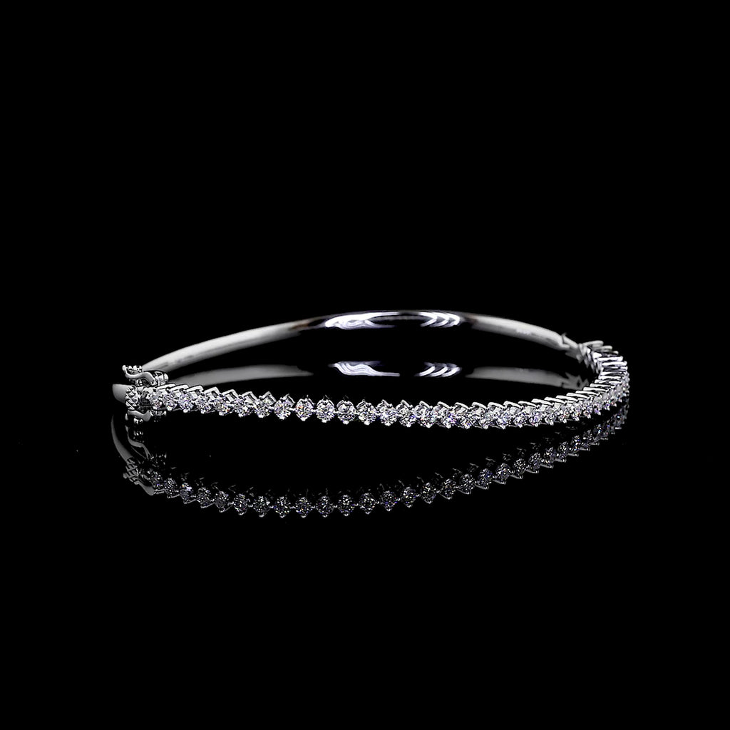 Diamond Half Tennis Bangle Bracelet