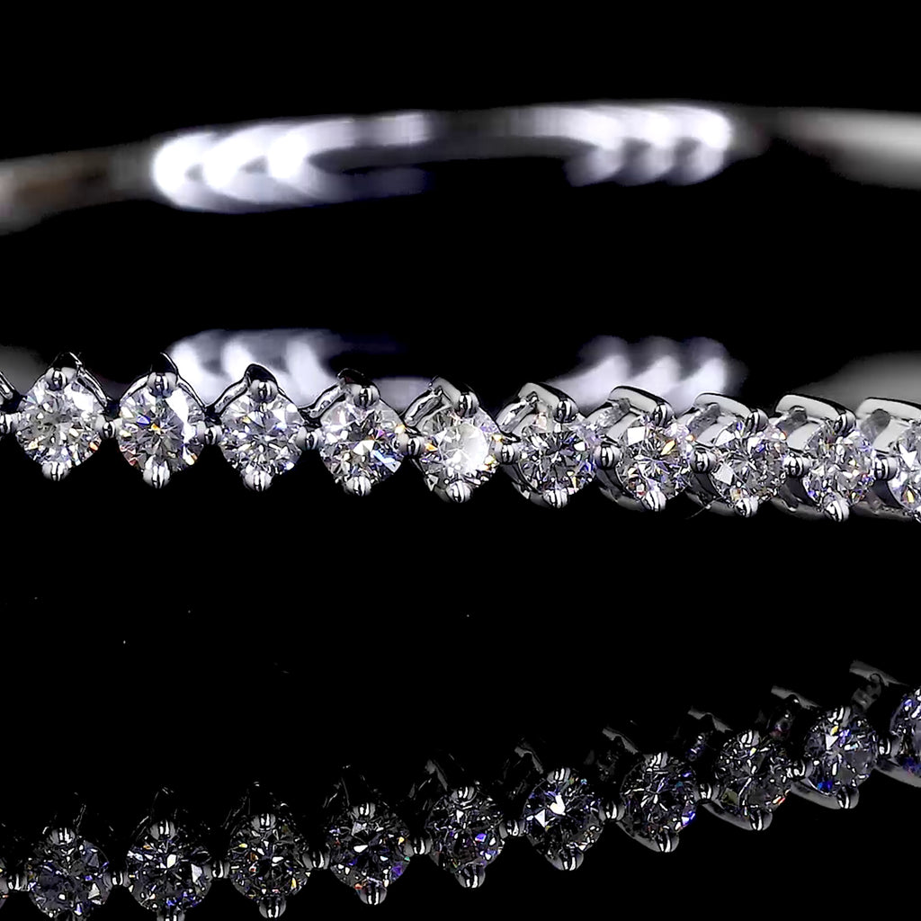 Diamond Half Tennis Bangle Bracelet