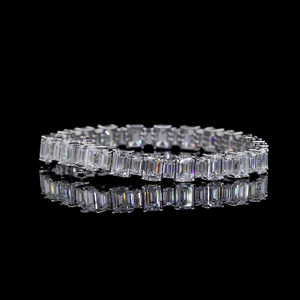 Emerald Cut Diamond Tennis Bracelet