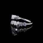 Mixed-Cut Diamond Open Wrap Ring