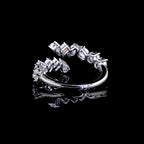 Mixed-Cut Diamond Open Wrap Ring