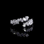 Mixed-Cut Diamond Open Wrap Ring