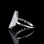 Geometric Emerald-Cut Diamond Shield Ring - 8873